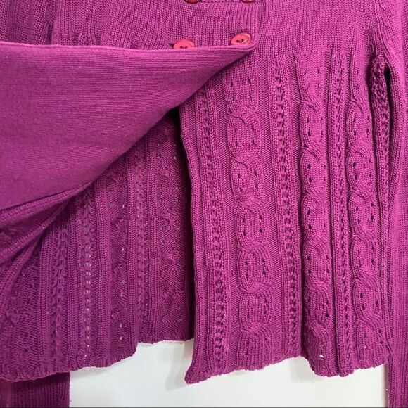 Fossil Fuchsia Purple 2 Button Cardigan Sweater‎ - Picture 7 of 10